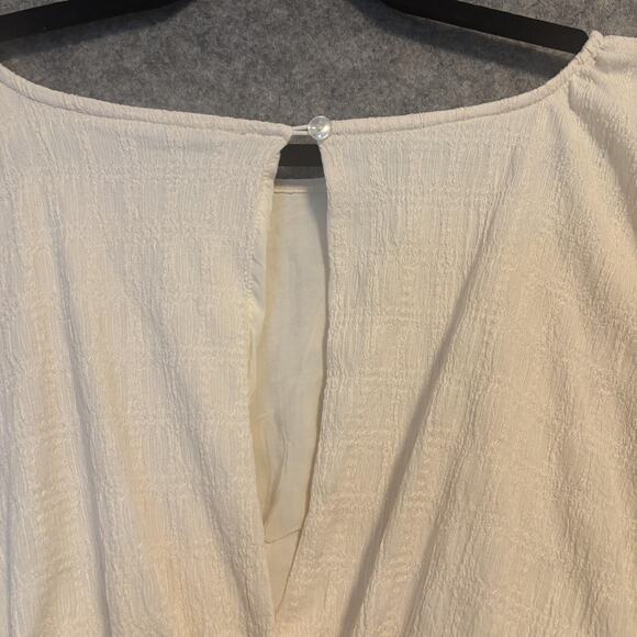 Free People Shirt Womens Size Small Crop Flutter Sleeve Smocked Hem Boho - Picture 7 of 13